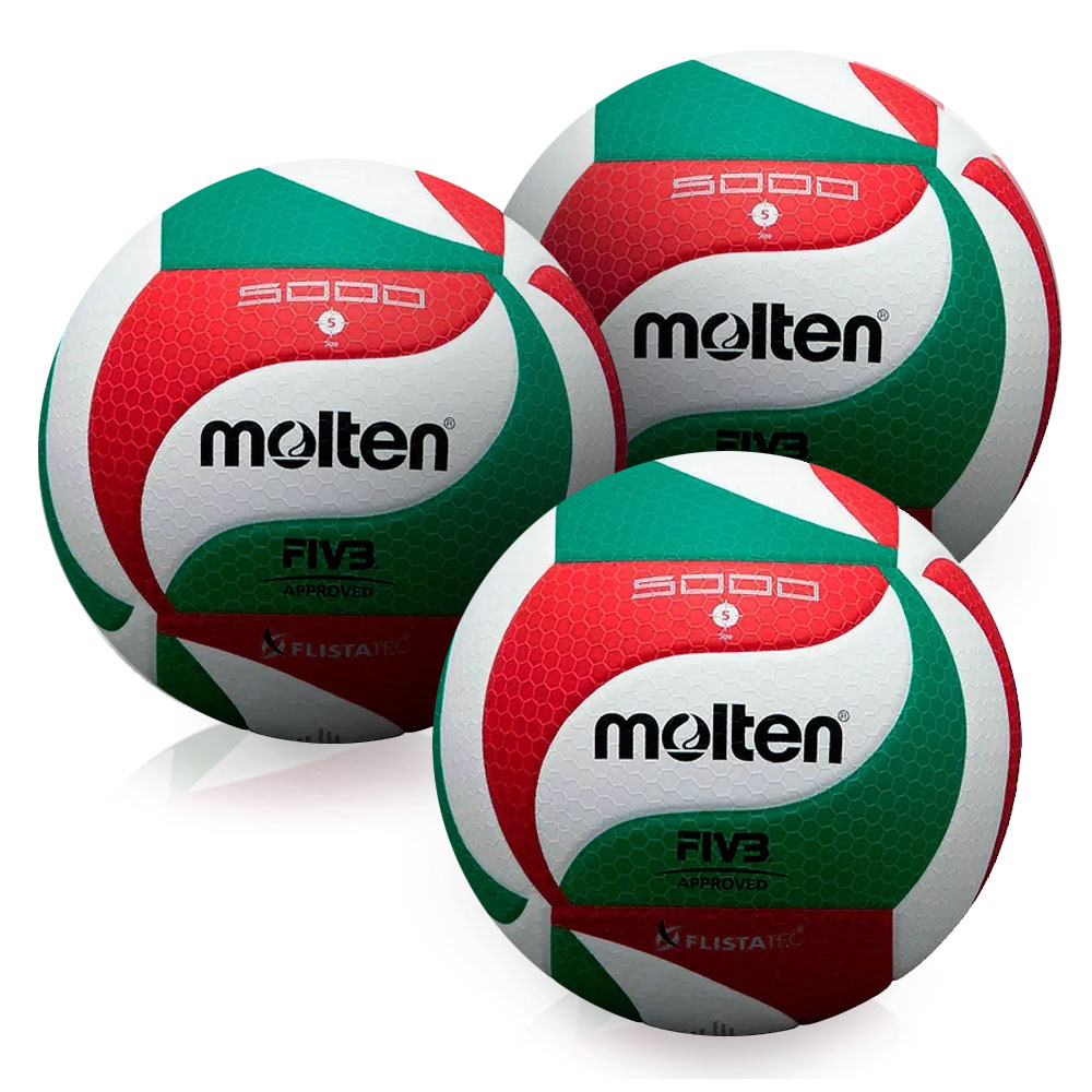 Kit 3 Bolas de Volei Molten V5M5000 Volle...